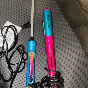 Bed Head Pink and Blue Hair crimper & Lee Stanford Chop Stick Styler